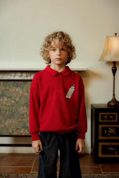 [BELITA&BOYS] Red Tower Collar Sweatshirt