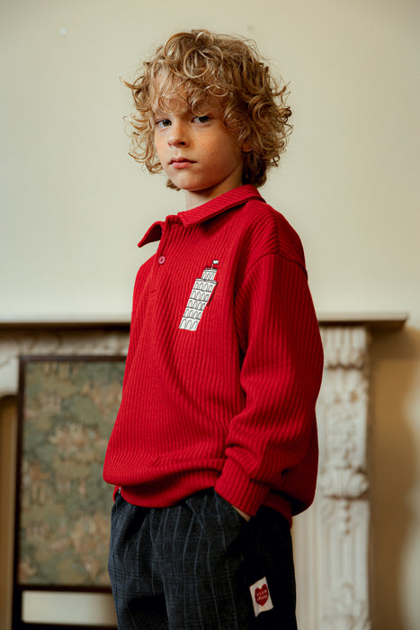 [BELITA&BOYS] Red Tower Collar Sweatshirt