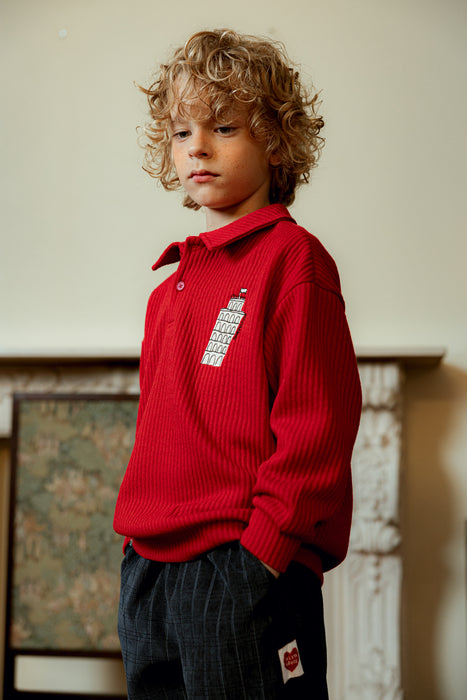 [BELITA&BOYS] Red Tower Collar Sweatshirt