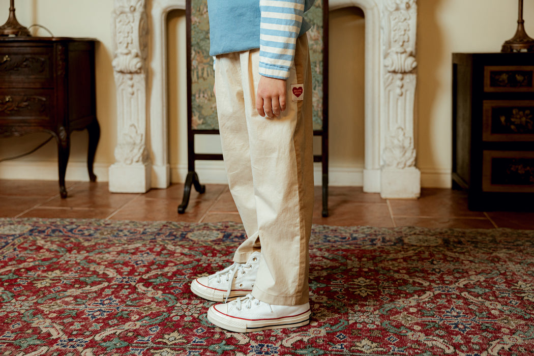 [BELITA&BOYS] Cream Color Block Strech Cotton Pants