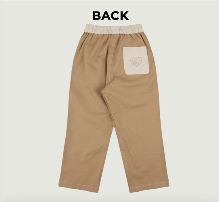 [BELITA&BOYS] Cream Color Block Strech Cotton Pants