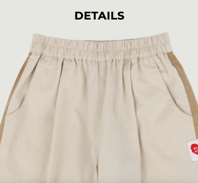 [BELITA&BOYS] Cream Color Block Strech Cotton Pants