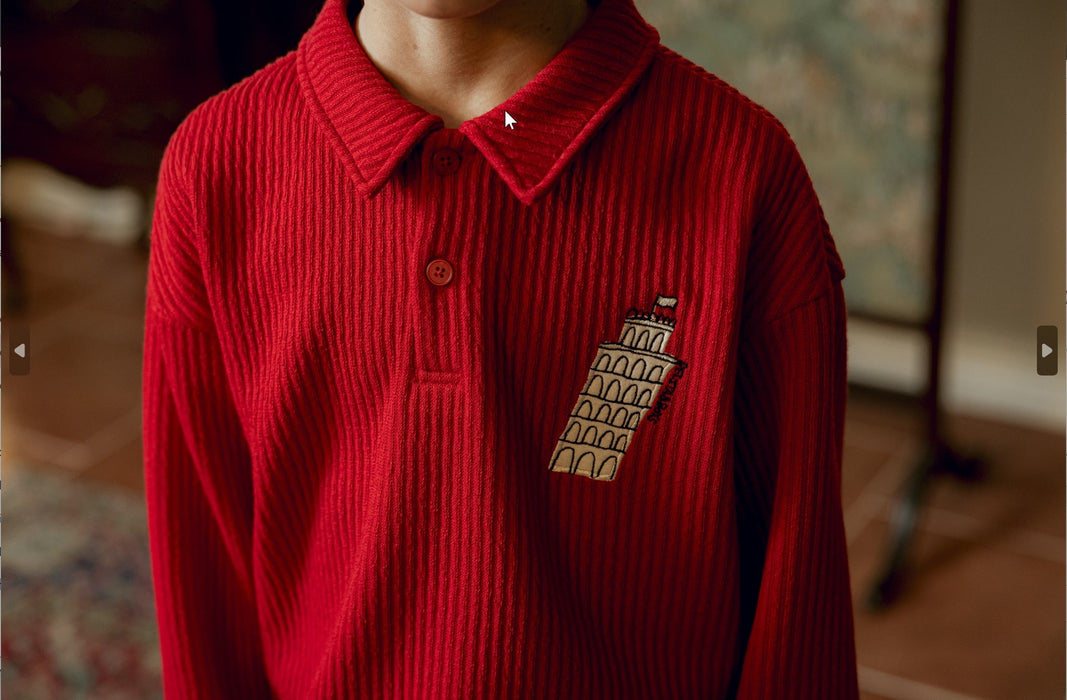 [BELITA&BOYS] Red Tower Collar Sweatshirt