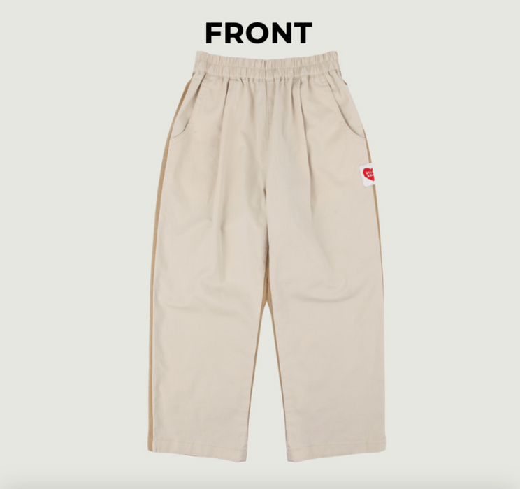 [BELITA&BOYS] Cream Color Block Strech Cotton Pants