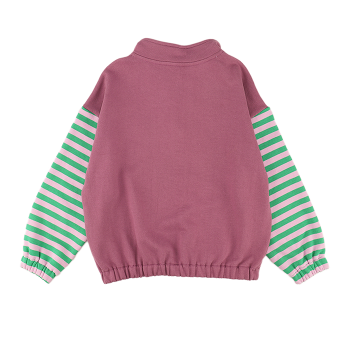 [BELITA&BOYS] Lavender Stripe BB Heart Half-Zip (Lavender)