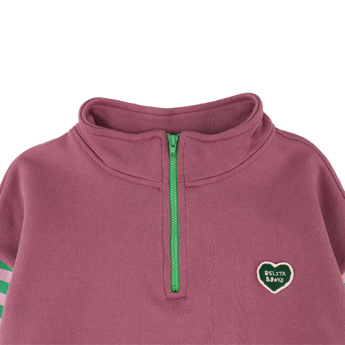 [BELITA&BOYS] Lavender Stripe BB Heart Half-Zip (Lavender)