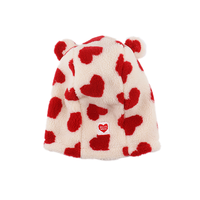 Ivory BB Heart Fleece Balaclava