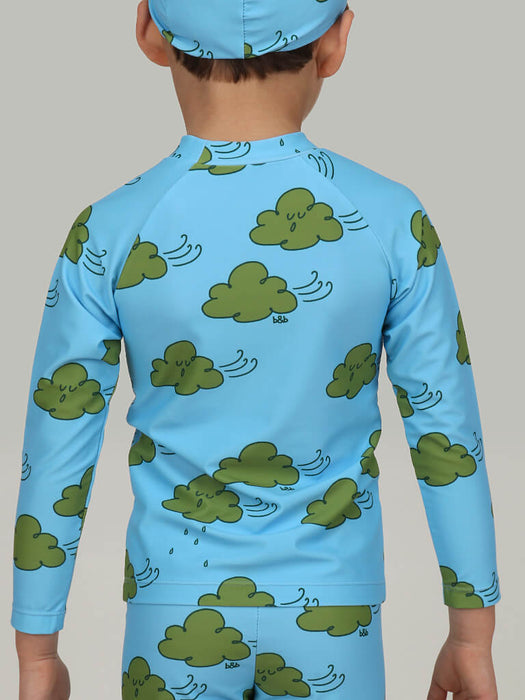 Skyblue Cloud Sleeve Rashguard (SET)