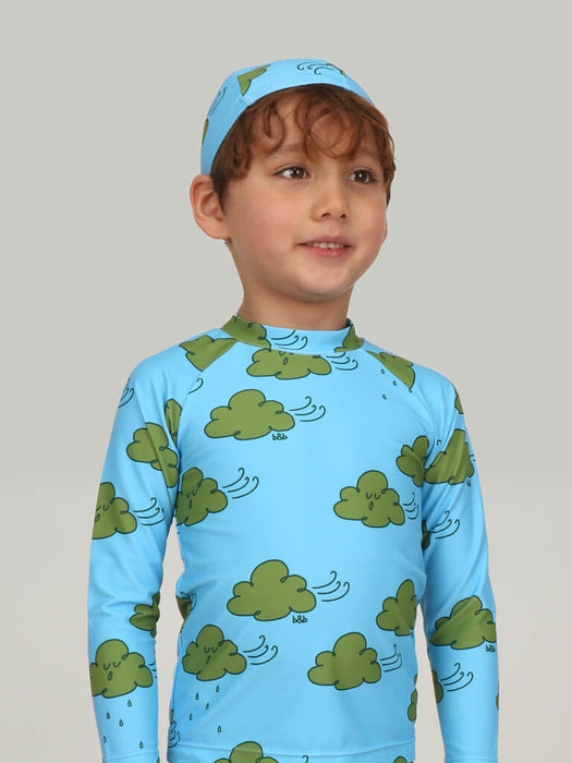 Skyblue Cloud Sleeve Rashguard (SET)