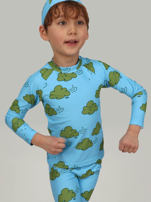 Skyblue Cloud Sleeve Rashguard (SET)