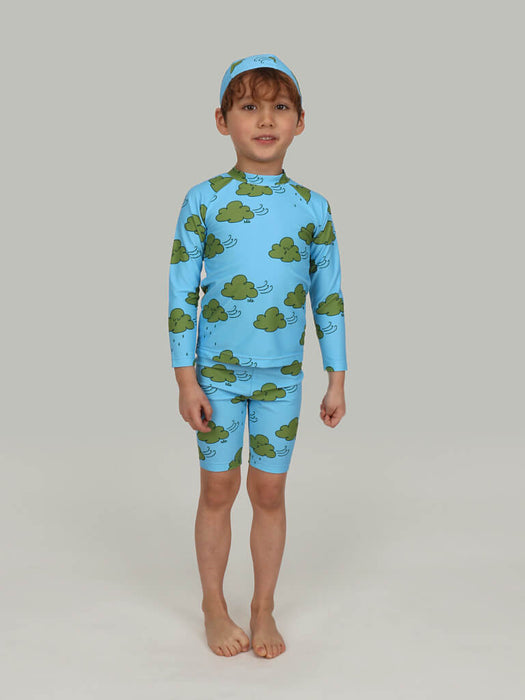 Skyblue Cloud Sleeve Rashguard (SET)