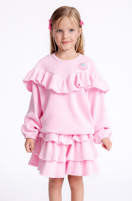 [AIR FISH] Soft Rib Skirt Set(Pink)