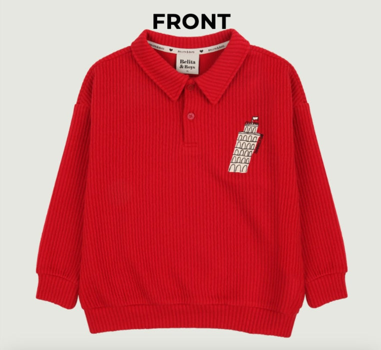 [BELITA&BOYS] Red Tower Collar Sweatshirt