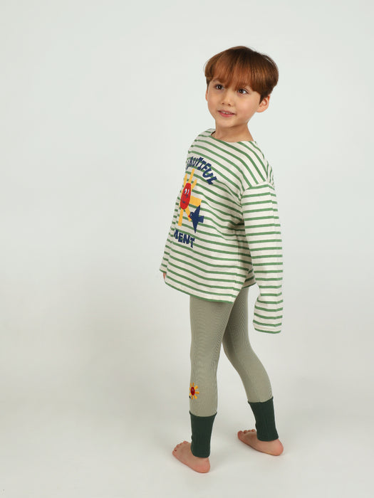 [BELITA & BOYS] Green Stripe Boat 