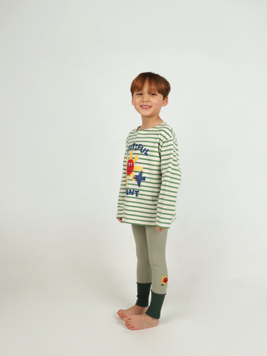 [BELITA & BOYS] Green Stripe Boat 