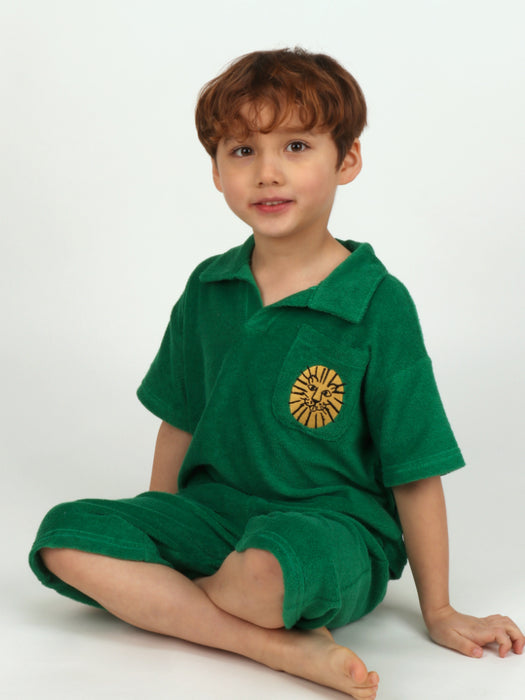 [BELITA & BOYS] Green Lion Terry Crop SET