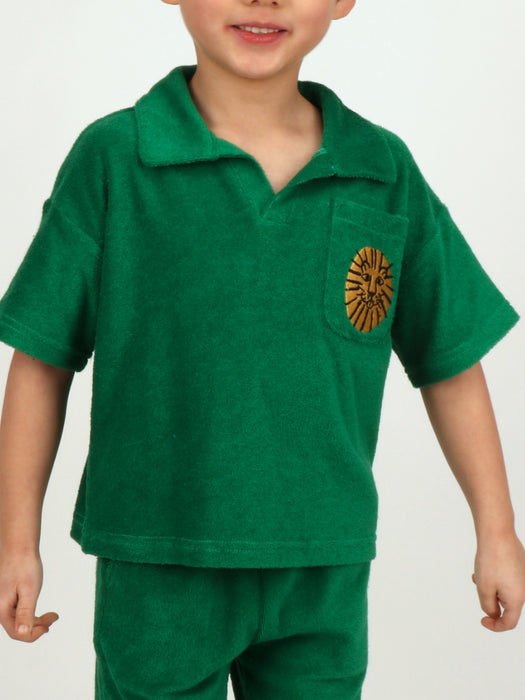 [BELITA & BOYS] Green Lion Terry Crop SET