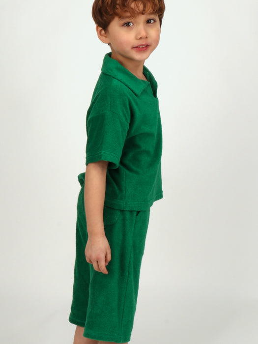 [BELITA & BOYS] Green Lion Terry Crop SET